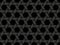 Black seamless pattern of bands weaved in the shape of a six pointed star. Vector dark repeating background illustration