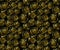 Black seamless pattern with golden line roses