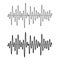 Black seamless sinusoidal sound wave lines