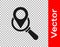 Black Search location icon isolated on transparent background. Magnifying glass with pointer sign. Vector Illustration