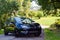 Black seat as a wedding car