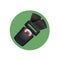 Black seat belt on green icon