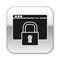 Black Secure your site with HTTPS, SSL icon isolated on white background. Internet communication protocol. Silver square