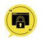 Black Secure your site with HTTPS, SSL icon isolated on white background. Internet communication protocol. Yellow speech