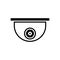 Black security camera icon. Surveillance camera. Security equipment and security guard - vector