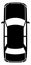 Black sedan icon. Car top view. Urban auto