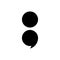 Black semicolon isolated on white. Flat punctuation icon. Vector illustration. quotation logo