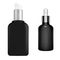 Black serum bottle. Cosmetic pump container, 3d