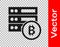 Black Server bitcoin icon isolated on transparent background. Vector