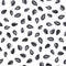 Black sesame seeds seamless pattern on white background.