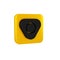 Black Sewing chalk icon isolated on transparent background. Yellow square button.