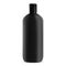 Black shampoo bottle. Plastic cosmetic package