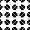 Black shamrock seamless pattern. Background of fourleaf clovers. Simple flat vector illustration