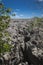 Black sharp rocks in Ankarana Tsingy, Madagascar landmark