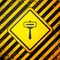 Black Shaving razor icon isolated on yellow background. Warning sign. Vector