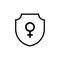 Black shield with female gender symbols icon