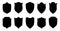 Black shield stamp security heraldic flat icon set