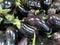 black shiny eggplants or aubergines. Meat substitute in vegetarian and vegan cuisines.