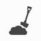 Black shovel icon isolated sign symbol, flat.