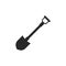 Black Shovel icon isolated on white. Gardening and farming tool