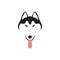 Black siberian husky with tongue logo design vector graphic symbol icon sign illustration creative idea