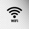 Black Sign Wifi isolated on transparent background. Wi-Fi icon