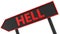 Black signpost with hell concept