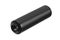 Black silencer for weapons. Suppressor that is at the end of an assault rifle. Isolate on a white back