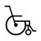 black silhouette abstract reclining wheelchair flat icon