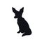 Black silhouette of african fenech fox. Isolated icon. Wild animals of Africa. Savannah nature. Desert wildlife