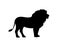 Black silhouette of an African maned lion
