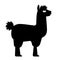 black silhouette of animal llama or alpaca