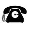 black silhouette antique phone icon