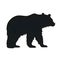Black silhouette of a bear, badger on white background