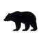 Black silhouette of a bear, badger on white background