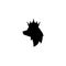 Black silhouette of bear head with royal crown. grizzly logo