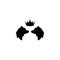 Black silhouette of bear head with royal crown. grizzly logo