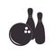 Black silhouette bowling game icons