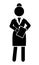 Black silhouette businesswoman with document folder. Business Infographic. Female figure shape
