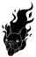 Black silhouette carlino head Dog Flame Tattoo vector illustration