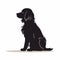 Black Silhouette Of A Contemplative Dog In Golden Age Style