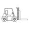 Black silhouette contour forklift truck with forks