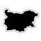 Black silhouette of the country Bulgaria with the contour line o