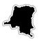 Black silhouette of the country Democratic Republic Of The Congo