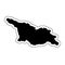 Black silhouette of the country Georgia with the contour line or