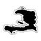 Black silhouette of the country Haiti with the contour line or f
