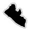 Black silhouette of the country Liberia with the contour line or