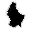 Black silhouette of the country Luxembourg with the contour line