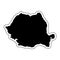 Black silhouette of the country Romania with the contour line or