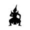 Black silhouette design of king of giant in ramayana literature standing